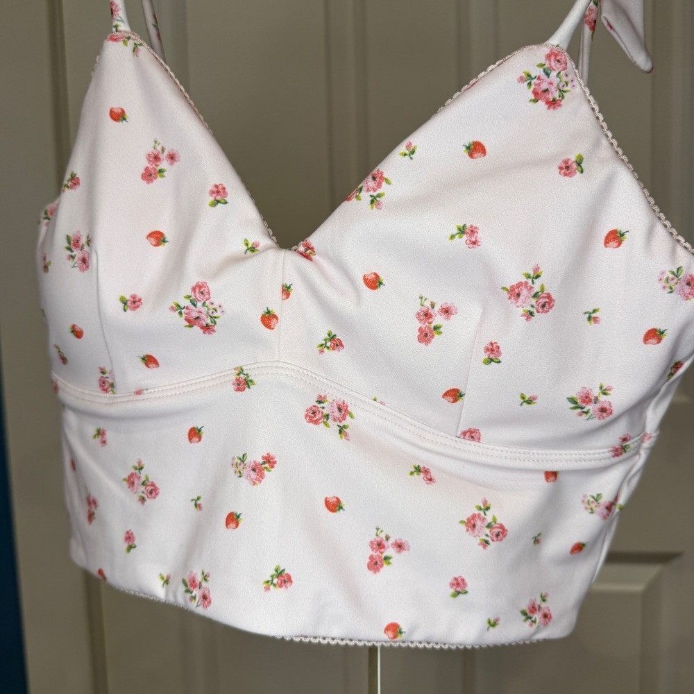 AS Revival Strawberry Pink Floral Exercise Set Tank Top and Skort Size XS - Picture 4 of 13
